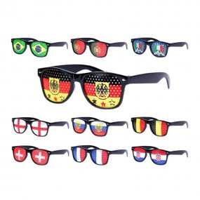 Lochbrille Pinehole Fanbrille Fussball Brille Länderbri...