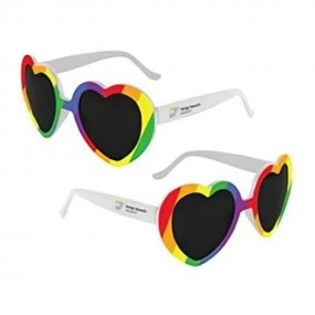 Sonnenbrille Regenbogen in Herzform mit Ihrem Logo oder...