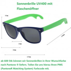 Sonnenbrille UV400 mit Flaschenöffner günstig bedrucken...