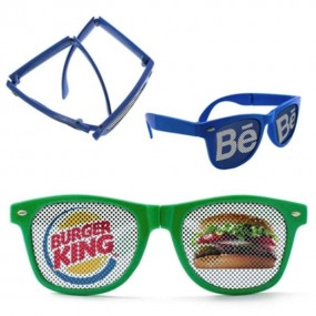 Faltbare Sonnenbrille mit Logo auf Glas - Faltbare Sonn...